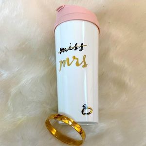 Kate spade wedding bundle! Bangle and Ms to Mrs insulated thermal travel mug